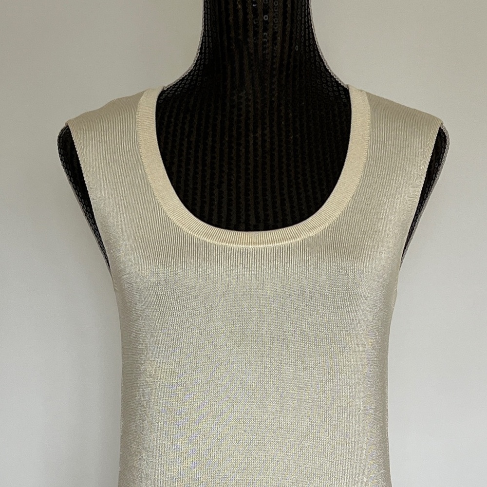 Cream Sleeveless Knit Top Size S